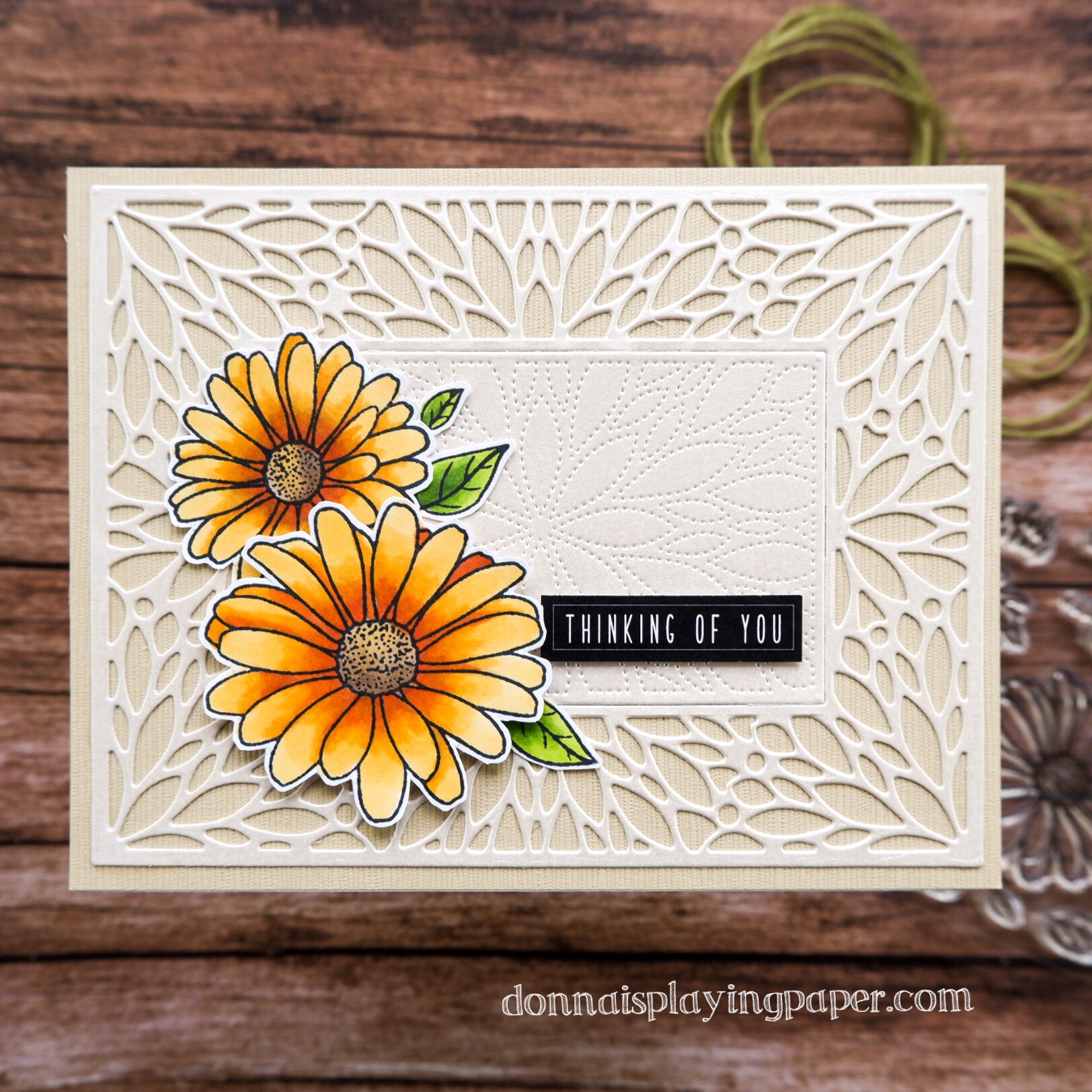 soft and elegant daisy card – Donna is Playing Paper