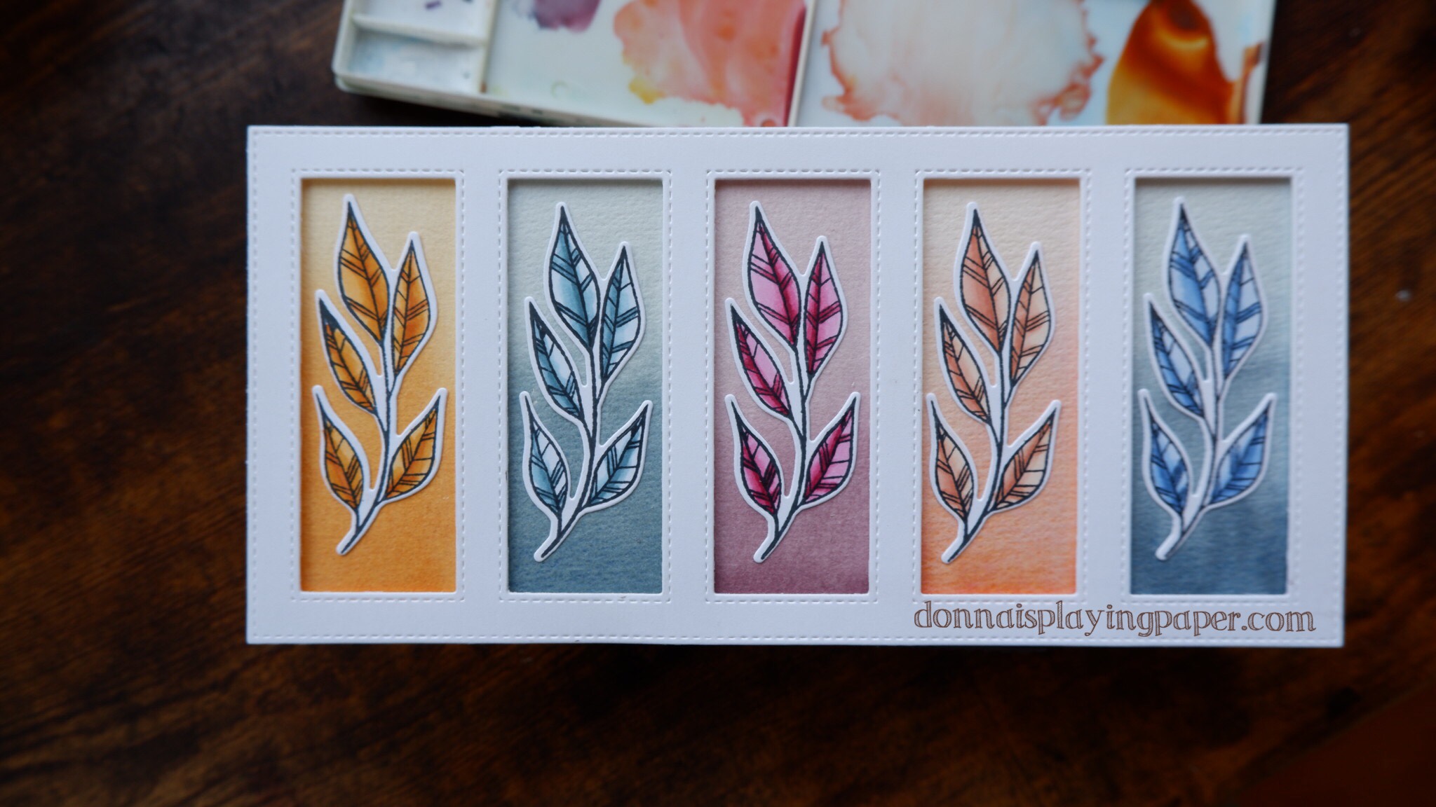 leaf window card – Donna is Playing Paper