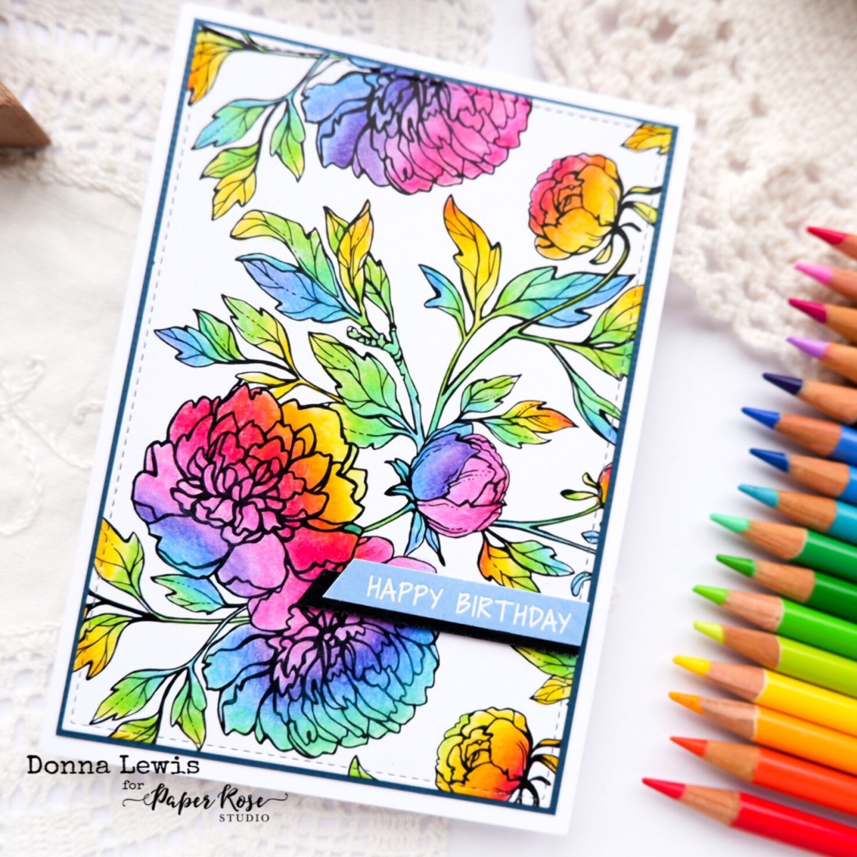 Colouring on patterned papers – Donna is Playing Paper